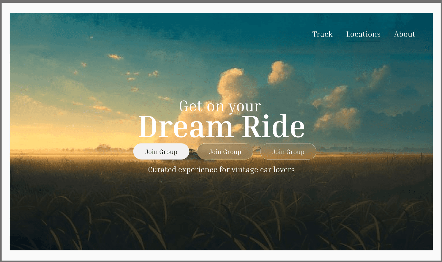 Dream Ride Landing Page
