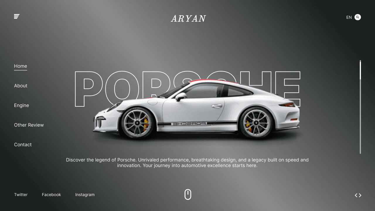 Porsche Landing Page